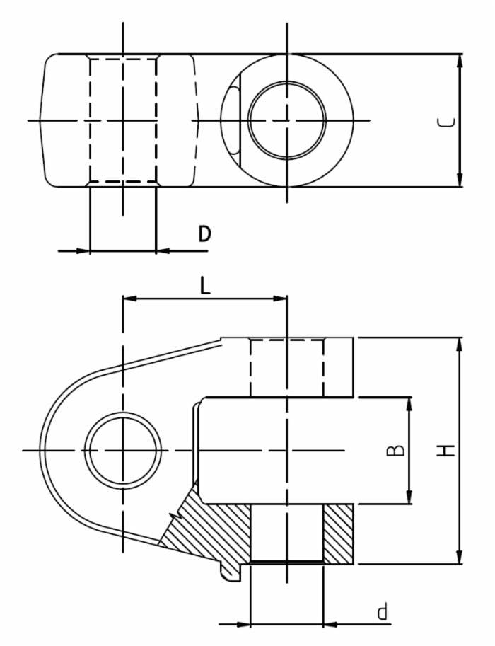 Forcella Attacchi Snodati Ø 25 mm Ama 2ATF002