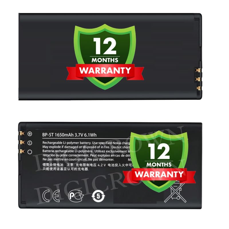 Image of Original BP-5T Battery Compatible for Nokia Lumia 820 - (1450mAh) - 1 Year Warranty