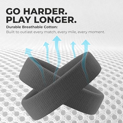Image of Nivia Headband for Men & Women, Moisture Wicking, for Gym & Fitness, Cotton Headband for Sports - Grey