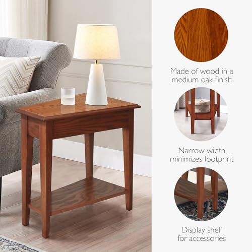 Image of Leick Home Haven Ridge Wedge End Table, 15 inch, Medium Oak