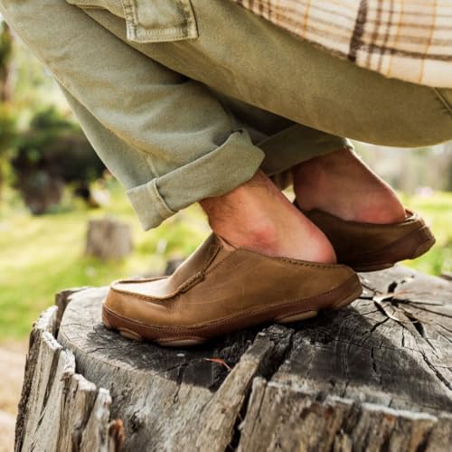 Image of OLUKAI Moloa Men's Premium Leather Shoes, Easy Slip On & Off Design, Casual & Versatile Loafer, Drop-in Heel & Enhanced Traction