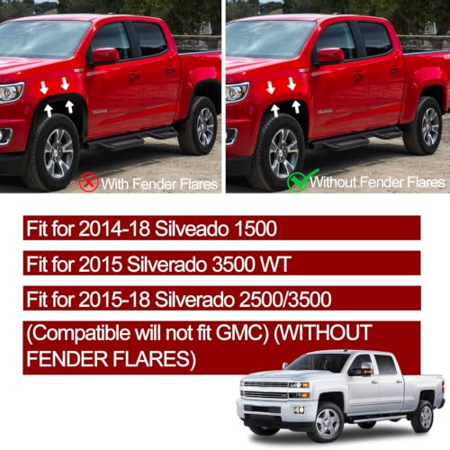 Image of BDFHYK Mud Flaps Splash Guards Compatible with Silveado 1500 (2014-2018), for Silverado 3500 WT(2015), for Silverado 2500 3500 (2015-2018) Without Fender Flares