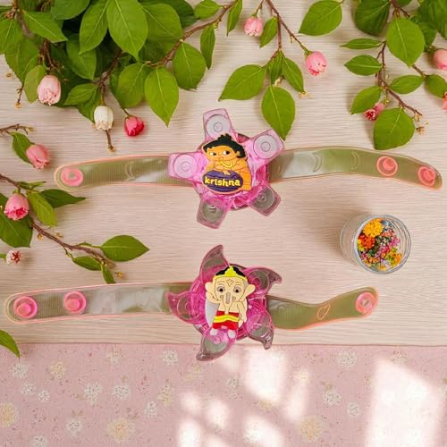 Image of Gods Traditional Character Set of 2 Rakhi for Kids | Rakhi Fidget | Set of 2 with Light | Free Tilak Set | PoPo Toys | Assorted Any 2