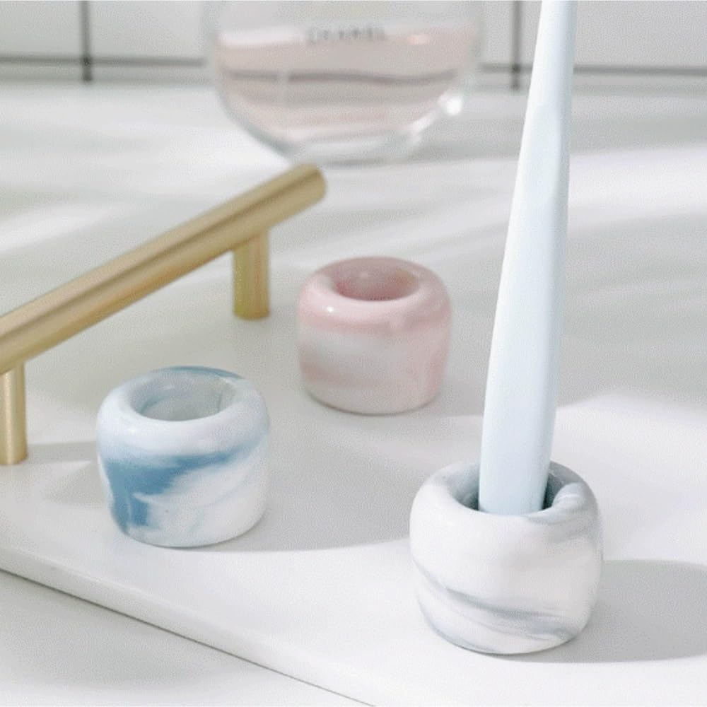 Organizer Per Spazzolino Da Denti Supporto Base For Spazzolino In Ceramica Creativa Con Motivi In ​​marmo Accessori Da Bagno(Blue)