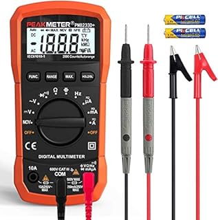 Digital Multimeter,COCZOW Digital Auto Range Multimeter AC DC Current Voltage Resistance Capacitance NCV Frequency Tester with Test Leads Handheld Digital Multimeter