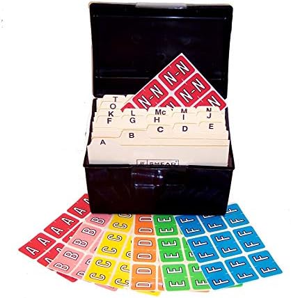 Doctor Stuff - File Folder Labels, Alphabet Letters A-Z Plus Mc, with File Box, Barkley/Sycom FABKM - BRAM Series Compatible Alpha Stickers, 1" x 1-1/2", 1494 Assorted Labels