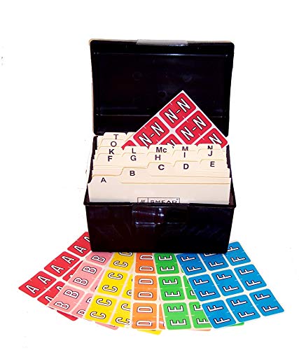 Doctor Stuff - File Folder Labels, Alphabet Letters A-Z Plus Mc, With File Box, Barkley/Sycom Fabkm - Bram Series Compatible Alpha Stickers, 1" X 1-1/2", 1494 Assorted Labels #TOP1