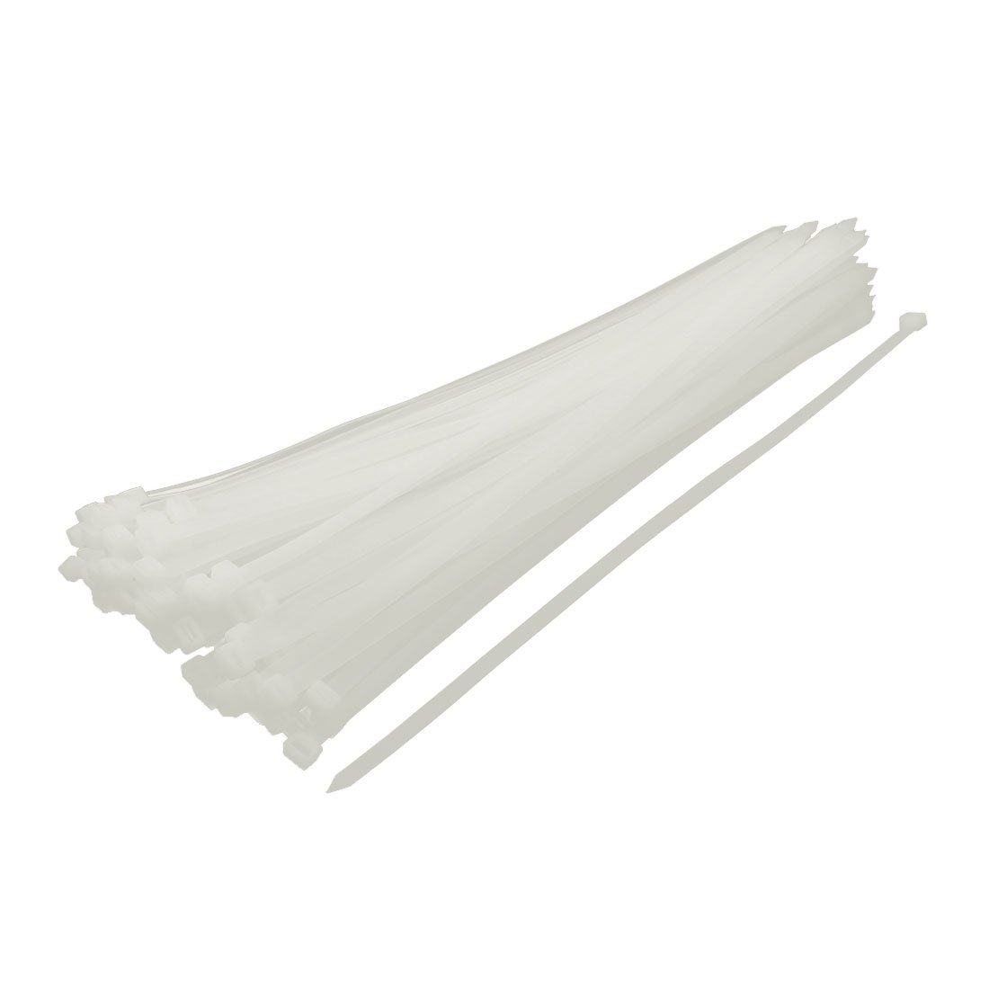 Aexit Fascette fermacavi in ​​nylon autobloccanti da 10 mm x 450 mm Fascette zip industriali pesanti in filo bianco 100 pezzi ID: 425471