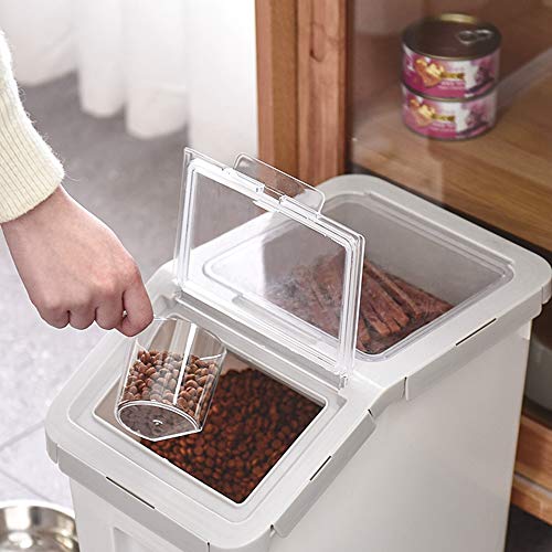Saim Airtight Food Storage Container,Dry Food Dispenser Storage Tank,Pet Dog Cat Food Bin with Locking Lid,Measuring Cup… - Image 5