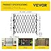 VEVOR Single Folding Security Gate, 7 ft H x 7 ft W Folding Door Gate, Steel Accordion Security Gate, Flexible Expanding Security Gate, 360° Rolling Barricade Gate, Scissor Gate/Door with Padlock