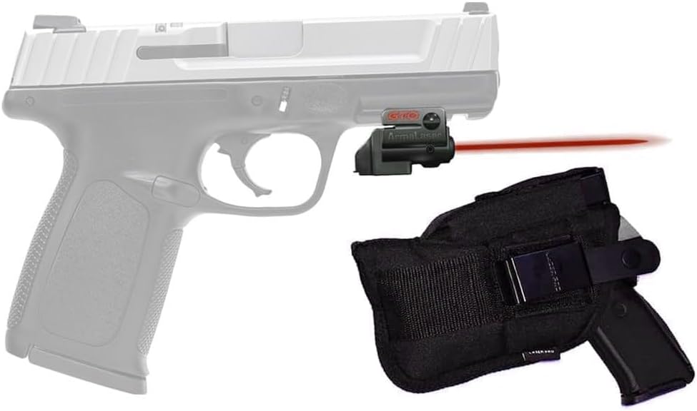 Laser Kit for S&W SD9, SD9VE, SD40 & SD40VE with Tactical Holster, Grip Activated ArmaLaser GTO Red Laser Sight & 2 Extra Batteries (Does NOT fit SW9VE or SW40VE). FDA Class IIIA Laser Sight