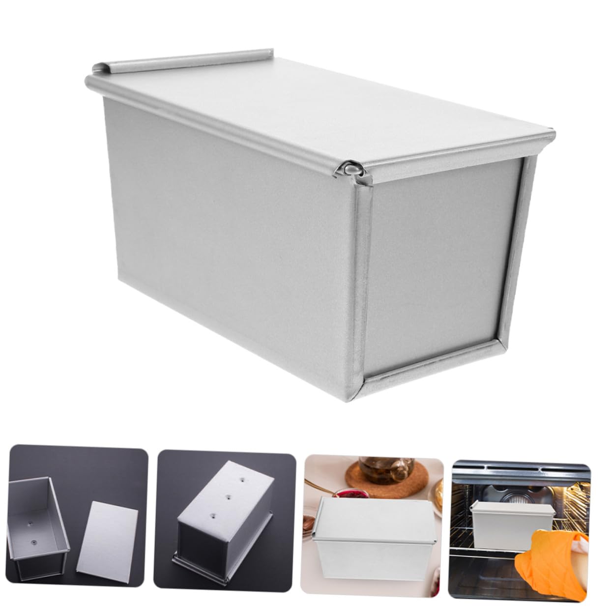 UKCOCO Molde Rectangular para Pan con Tapa Bandeja Antiadherente para Hornear Tostadas y Bizcochos Molde Ligero y Duradero para Uso Doméstico y Profesional para Horno y Repostería