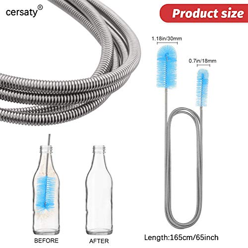 cersaty® Set di pulizia e spazzola per la pulizia, flessibile, a doppia estremità, per il cambio dell'acqua e la pulizia di ciottoli, 150 cm - Image 3