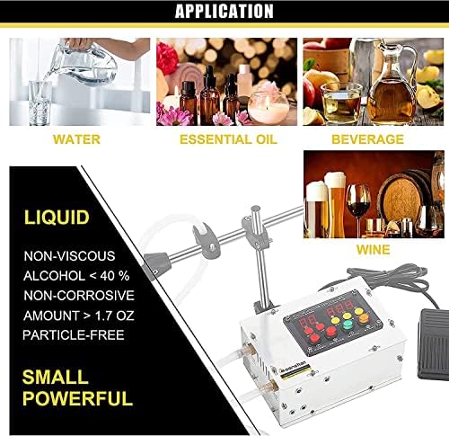Máquina de llenado de líquidos pequeña de 3000 ml, máquina llenadora de botellas, el caudal máximo puede alcanzar 100 onzas mínimas, para agua líquida, cocina, aceite, bebida W,