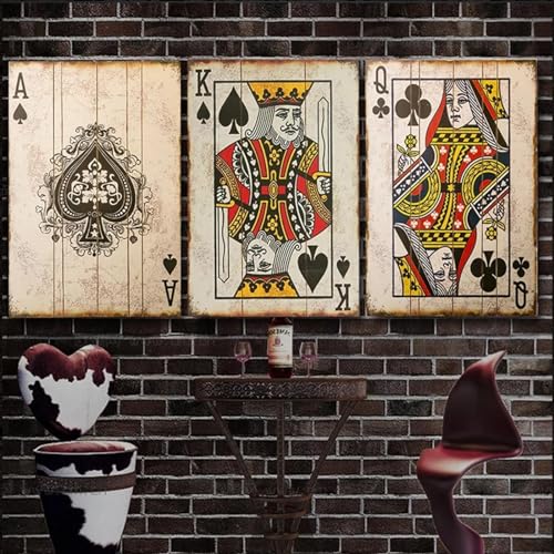 Tableau poker abstrait vintage pour ambiance pub et decoration de salon