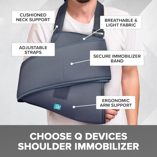 Image of Q DEVICES Shoulder Immobilizer Universal | Support for Post-operative Surgeries, Soft Tissue Injuries, Fractures & Dislocations | Shoulder Brace for Men & Women, Universal Size (28-44 in)