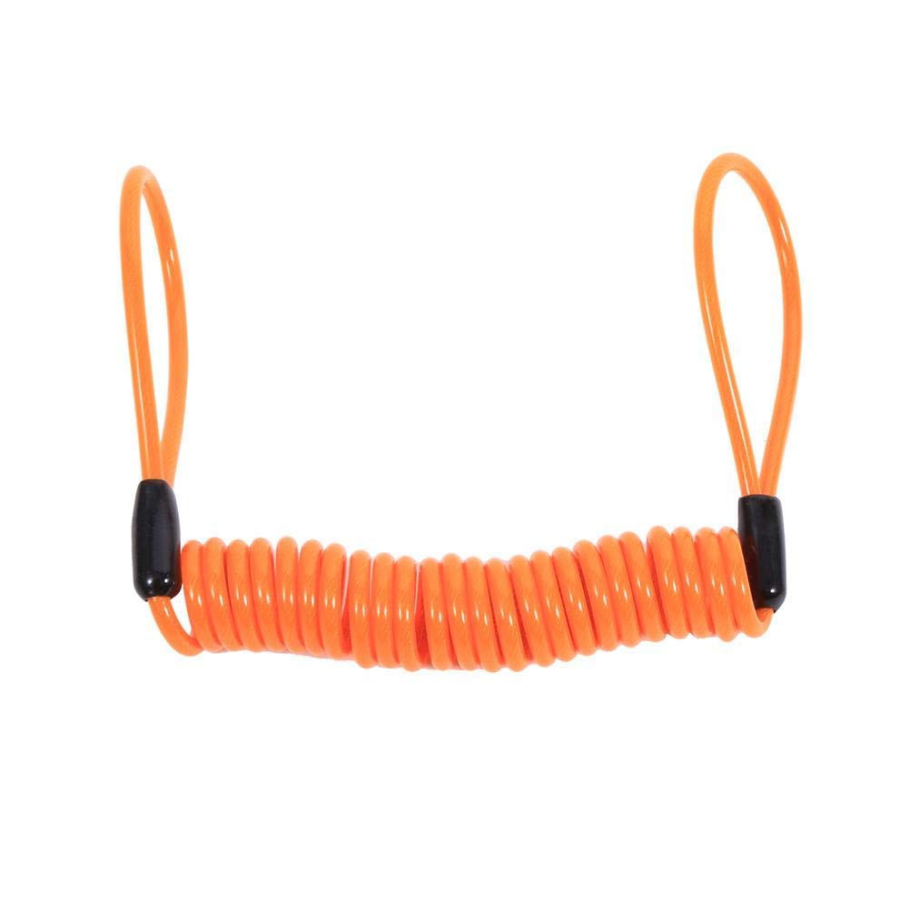 Keenso Orange Reminder Coil Cable, Motorcycle Bike Alarm Disc Lock Reminder Cable Disc Lock Antitheft Security Spring Reminder Coil Cable For Motorbikes, Motorcycles, Scooters, Bicycles(Orange) Reminder Cable
