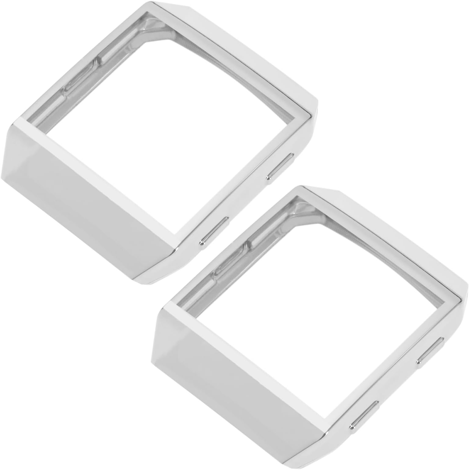 ECSiNG 2pcs Frame Protector for Smartwatch Compatible with Fitbit Ionic All Sides Protective Soft TPU Protector Frame Cover Replacement Accessory Silver