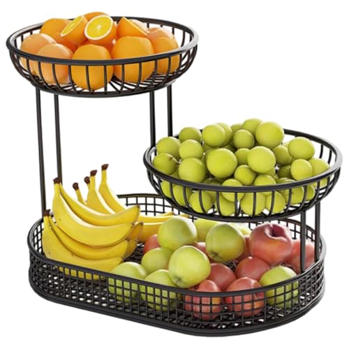La mejor selección de Fruteros disponible en línea. 48 Tazón de frutas de metal 10.2x12.6 pulgadas 3 niveles Canasta frutas alambre alambre pesado y liso fácil lavar canasta negra minimalista para dulces, galletas, bocadillos
