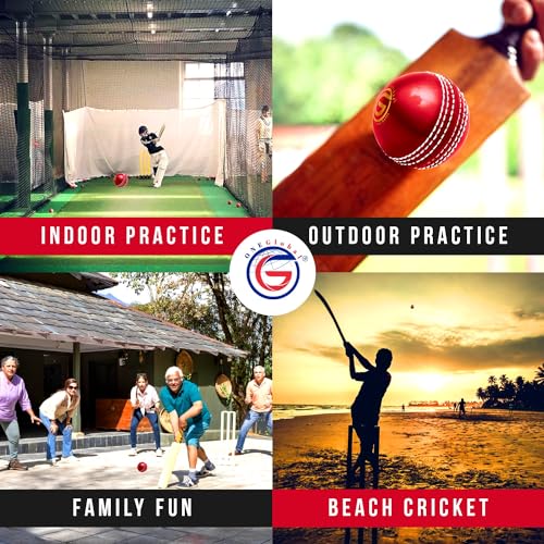 Image of Soft Rubber Cricket Ball for Practice | Outdoor & Indoor Practice Cricket Ball with Core & Stitched Seam | Realistic Feel, True Bounce & Swing for Practice, Honing Skills & Family Fun