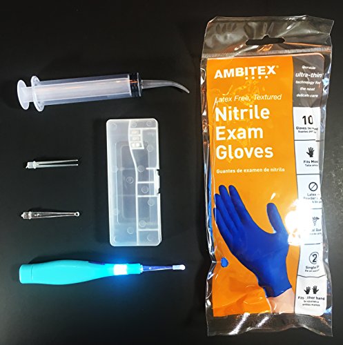 Lighted Medical Pick - Great for Ear Wax, Tonsil Stones & Dilated Pores with 10 Gloves & Dental Irrigator