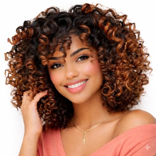 Jamaican Bounce Wand Curl - Haarverlängerungen zum Flechten mit Crochet im Echthaar-Look Kanekalon - 240 g 60 Strähnen auf 3 Stück + Duschhaube, schmuck und...