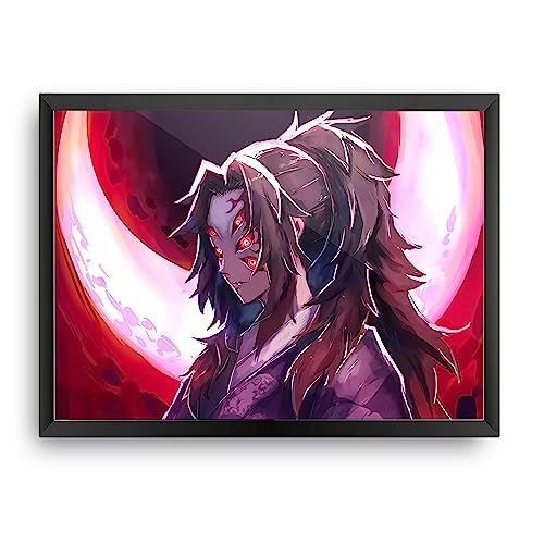 Image of MCSID RAZZ - Demon Slayer - Upper Moon 1 - Kokushibo Design A4 Size Poster (With Frame) - Best Gift For Demon Slayer Fans /Best Artifacts To Your Home & Decor /For Anime Fandom