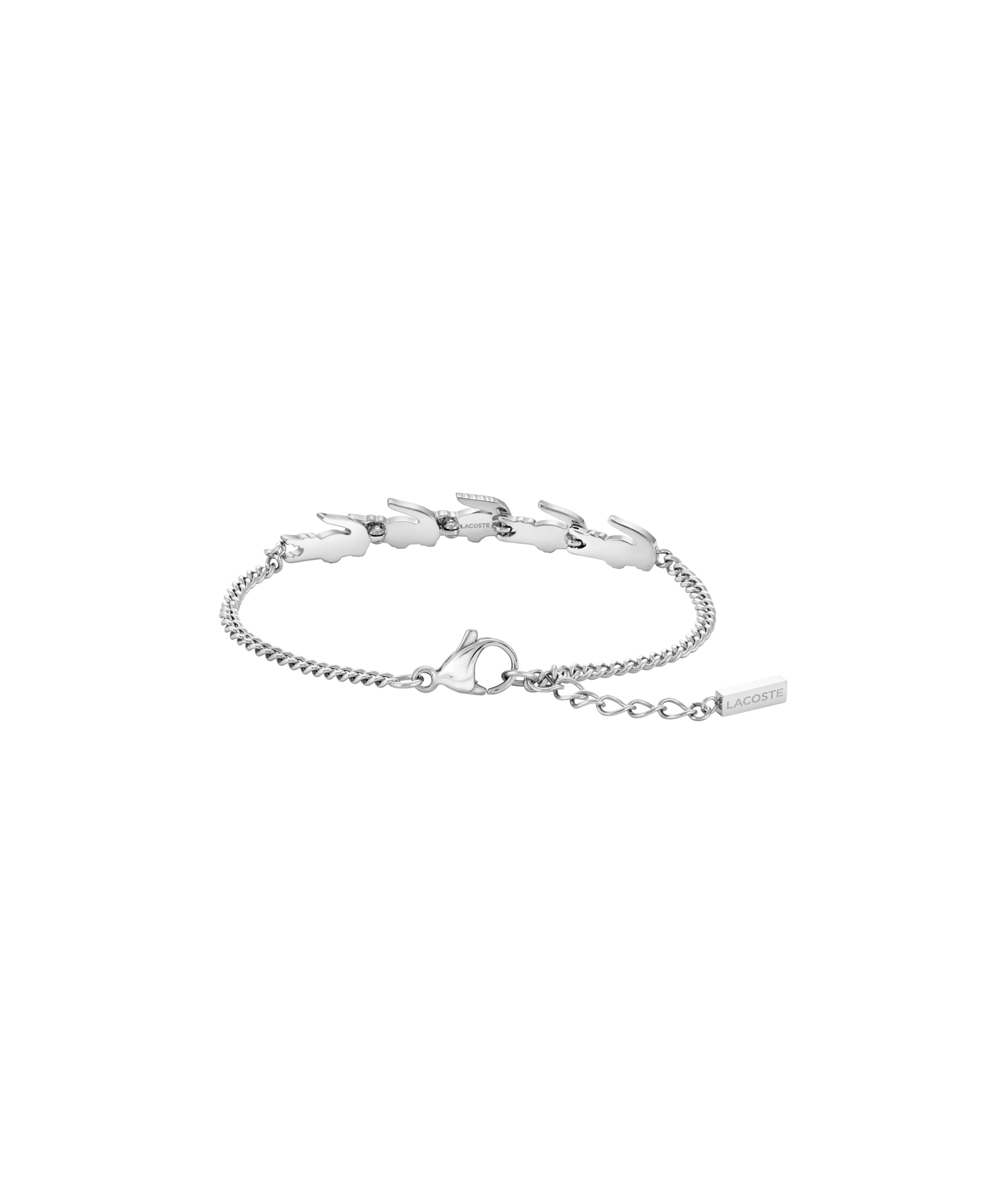 Lacoste Bracelet en chaîne pour Femme Collection CROCODILE disponible en version argentée, dorée ou or rose clair