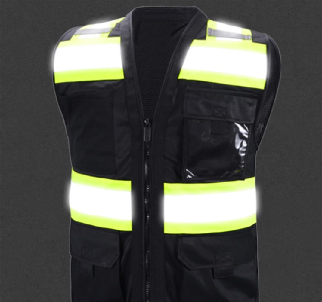 Ropa De Seguridad Chaleco Reflectante, Transpirable De Seguridad For Exteriores, Saneamiento For Obras Construcción con Tiras Reflectantes(Large)