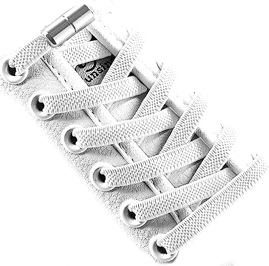 LIMBANI BROTHERS 1Pairs Black Elastic No Tie Shoelaces with magnetic buckles,Tieless Elastic Shoe Laces for Sneaker, Stretch Tieless Shoelaces for Adults and Kids (White) (B0CJPHM4NX) Amazon Price History, Amazon Price Tracker