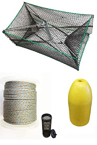 KUFA Sports Galvanized Steel Foldable Prawn Trap with Prawn Trap Accessory Combo (S32+PHL1)