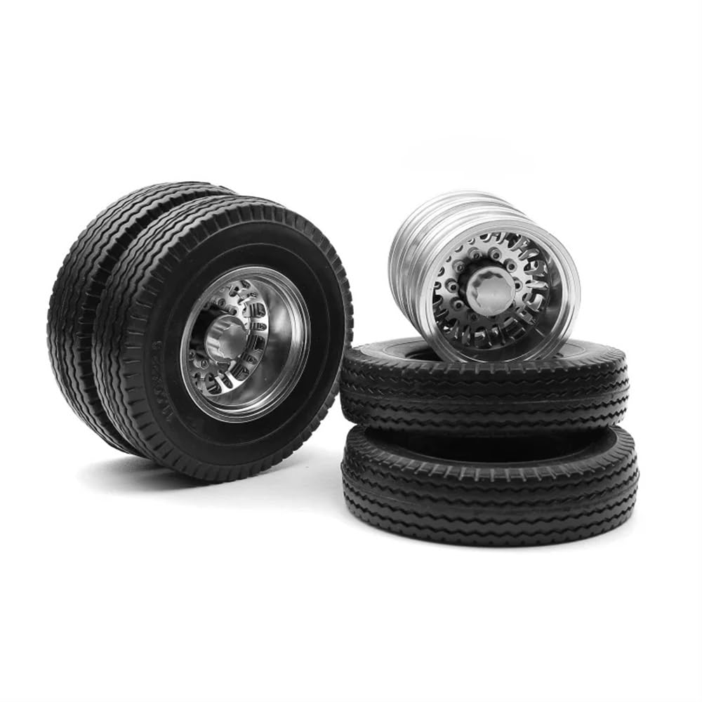 Pneumatici in gomma di larghezza 22mm 25mm compatibili con cerchi in metallo per ruota posteriore per parti di automobili per rimorchio RC in scala 1/14(REAR)