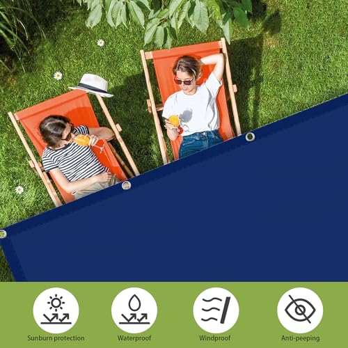 Voile d'ombrage rectangulaire 2x2.5 m sable ou bleu foncé pour terrasse - 4
