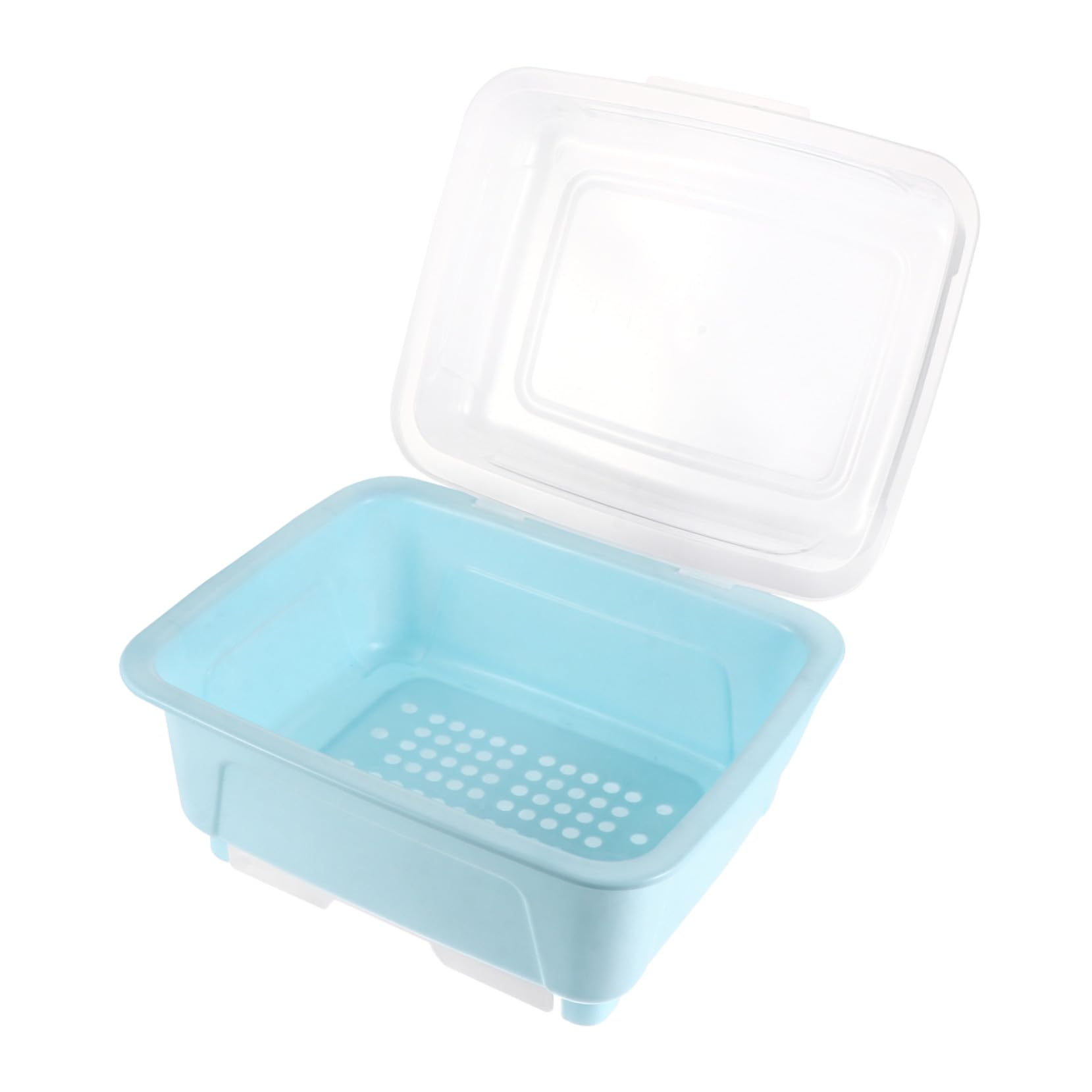 Scatola Scolaposate in Plastico Blu, Grande Capacità | Cucchiaio e Forchetta, Casa Cucina, Mantiene le Posate Asciutte, Pratico Organizer da Piano