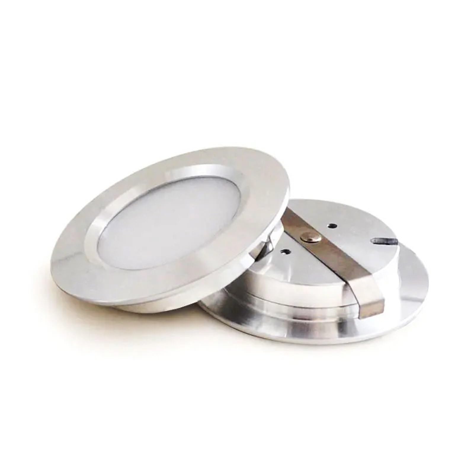 ruehalf 2PCS LED Spotlight Ultra-Thin 14mm 3W 5W 7W 12V 2inch Recessed Ceiling Lamp D55mm Mini Downlight (Color : Natural White, Size : Silver_3W DC12V)