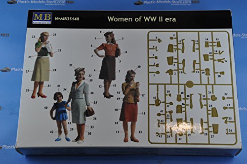 Modelo plástico mujeres de la era WW II 4 figuras 1/35 miniatura 3