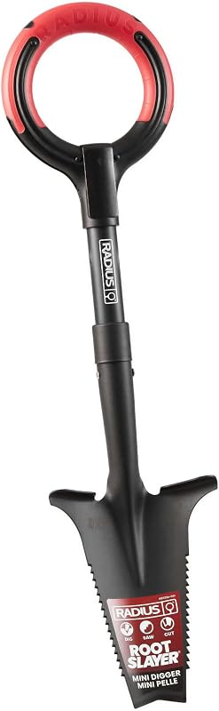 Root Slayer RS224 Mini pala de jardín excavadora, acero resistente, negro