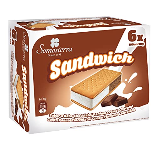 SOMOSIERRA helado sandwich nata y chocolate caja 6 uds 300 gr