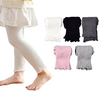 Pack of 5 Baby Girls Cable Knit Tights Toddlers Footless Cotton Leggings Infants Pantyhose Stocking Long Pants