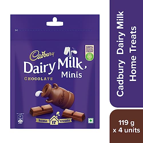 Image of Cadbury Birthday Celebrations Box, 430g & Cadbury Dairy Milk Chocolate Home Treats, 126g - Pack of 4