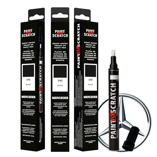 Image of Paint Scratch Fix Exact Mercedes Touch Up Paint For Mercedes Black 040, Car Paint Pen, Auto Marker For Scratches, Fixed Keyed Car And Stone Chips, Manufacturer Exact Color Code Match, (MERECEDES - Black - 040)