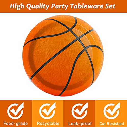 Wiooffen 48 Pcs Basketball Party Plates Birthday Party Disposable Paper Dessert Plates Supplies Decorations Basketball Theme Plates Tableware For Birthday Baby Shower #TOP2
