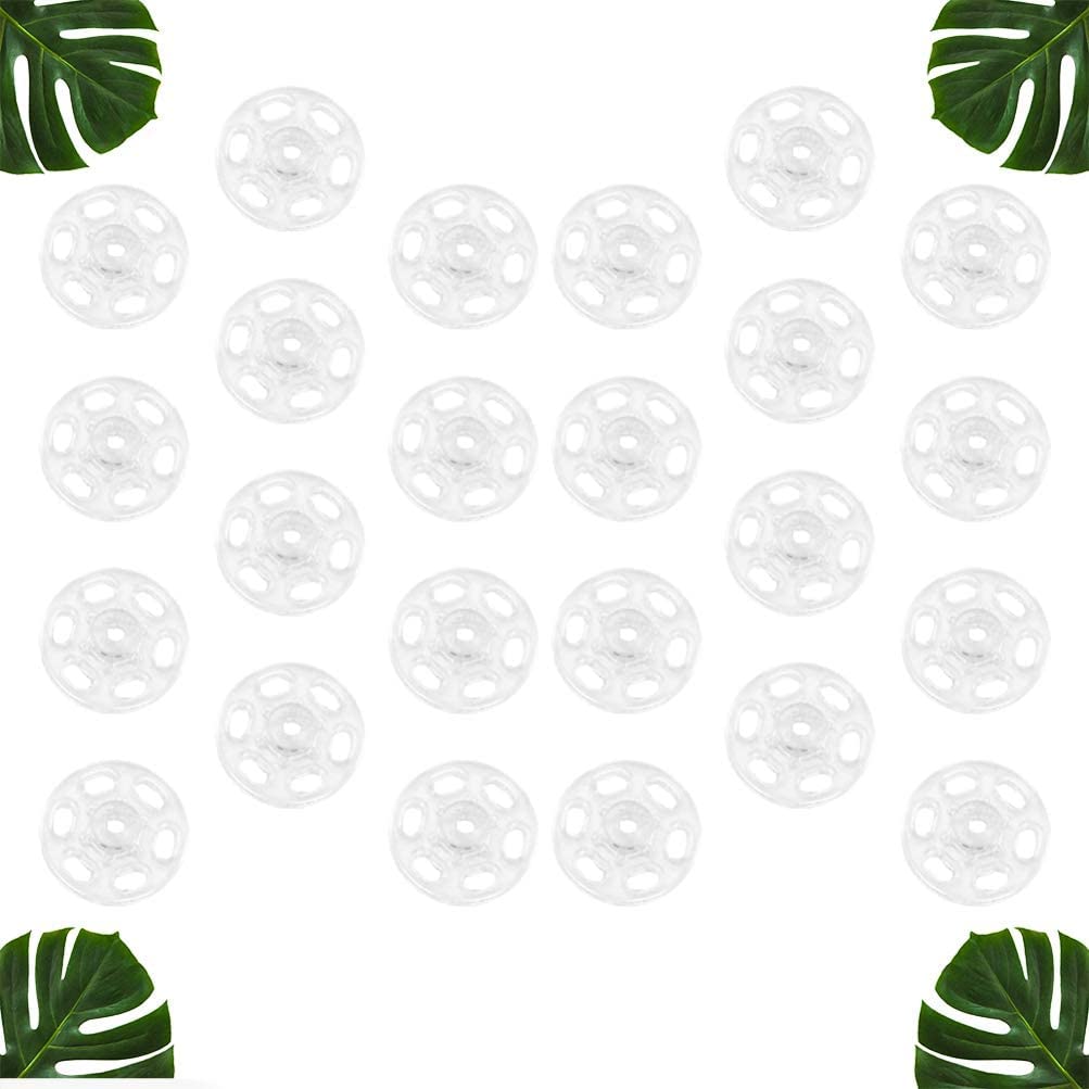 Broches de botón a presión SujetadorSuministros de costura, broches for coser, 1000 piezas de sujetadores a presión de plástico Botones de presión invisibles Botones for costura artesanal Blanco 15 mm