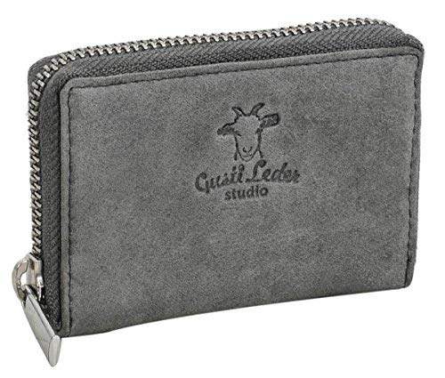 Gusti card case Leder-Abel Wallet purse card holder wallet coin purse small womens mens gray leather