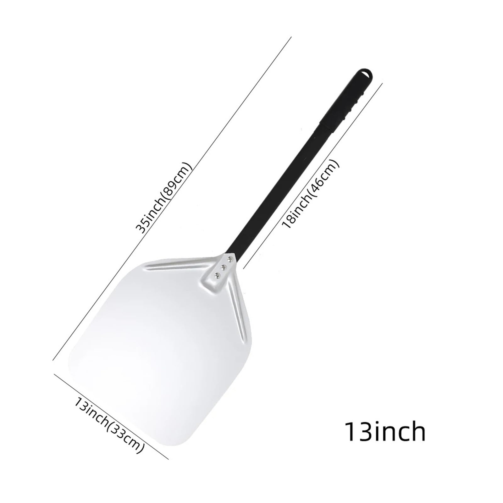 12 13 14 Pizzaschieber, langer Griff, superglattes Paddel, leichtes Pizzadrehen, Outdoor-Ofenzubehör, Pizzaschaufel, antihaftbeschichtet(13inch 89cm)