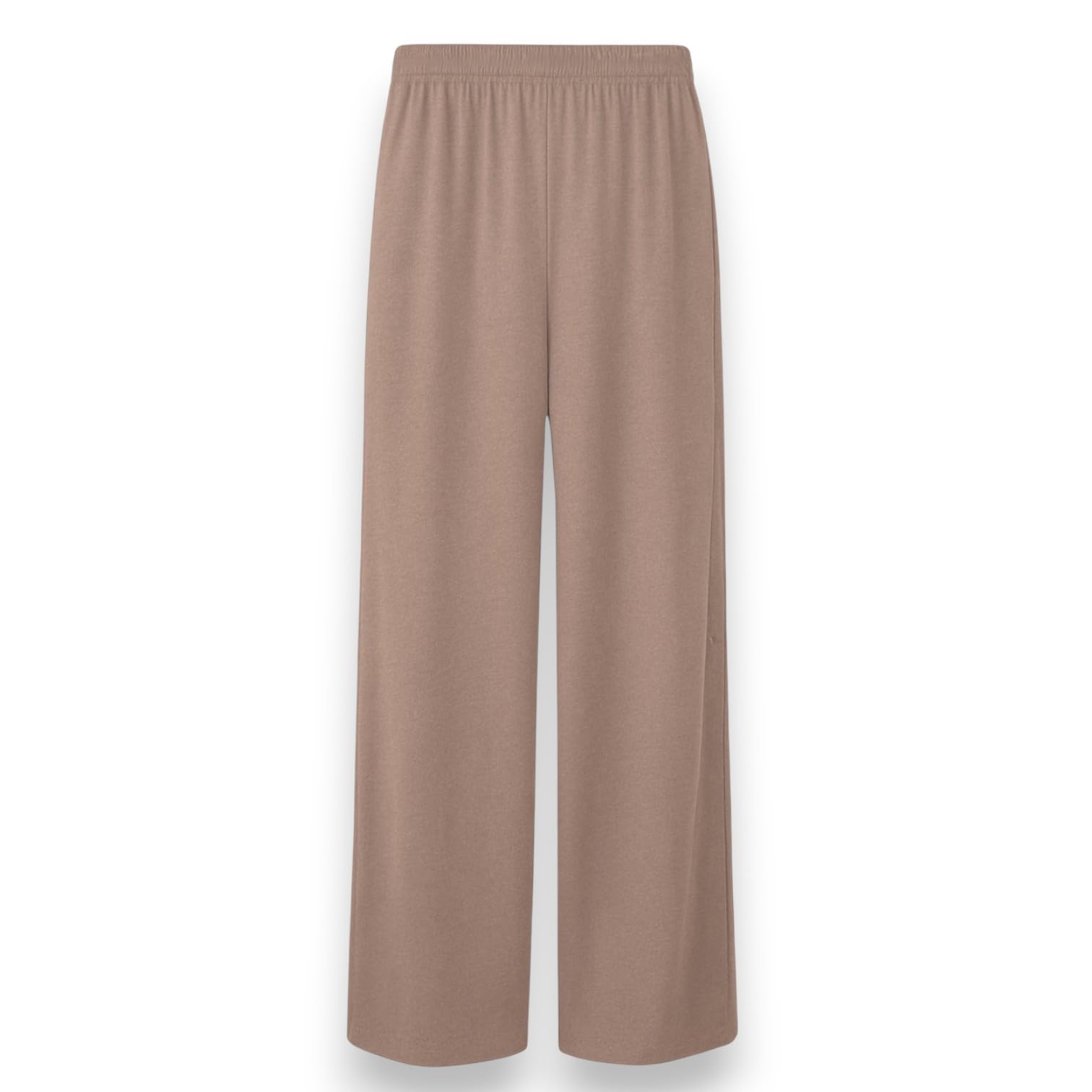 SXME MIGHT SAY Women’s Palazzo Trousers – Wide Leg Crepe Culottes – Elasticated Waist – Flared Smart Casual Pants (UK, Numeric, 8, 26, Regular, Regular, 3XL | 24-26, Mocha)
