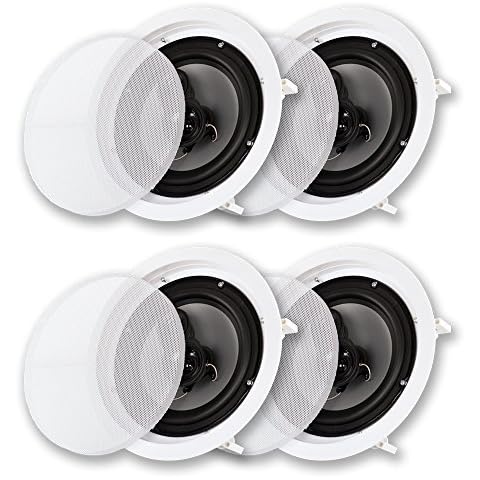 Acoustic Audio CS-IC83 in Ceiling 8" Speaker 2 Pair Pack 3 Way Home Theater 1400 Watt Cover