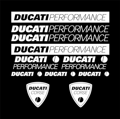 Kit d'autocollants en vinyle Performance pour moto 11 unités différentes tailles (blanc)