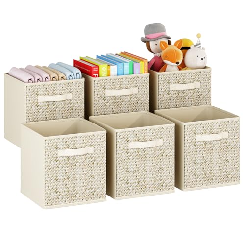 Lista de Cajas y arcones de almacenaje los 10 mejores. 46 GILLAS Cubos de Almacenamiento Plegables Juego de 6, Cajas de Almacenamiento de Tela con Asa, Cajones Cajas Organizadoras para Clósets, Cajas Organizador de Ropa y Juguetes 28cm,...