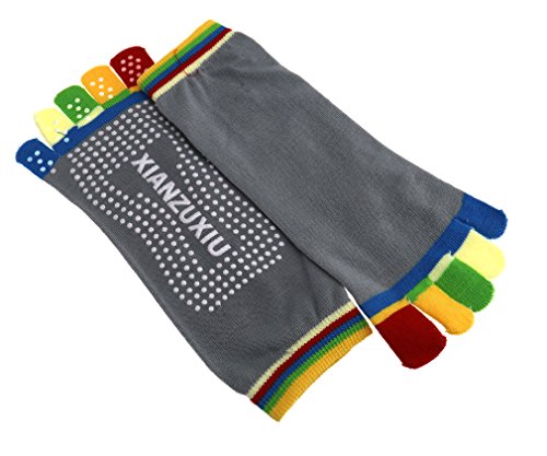 4 Pcs Anti-Slip Unisex Sport Yoga Colorful Gym Socks 5-Toe Cotton Yoga Socks4